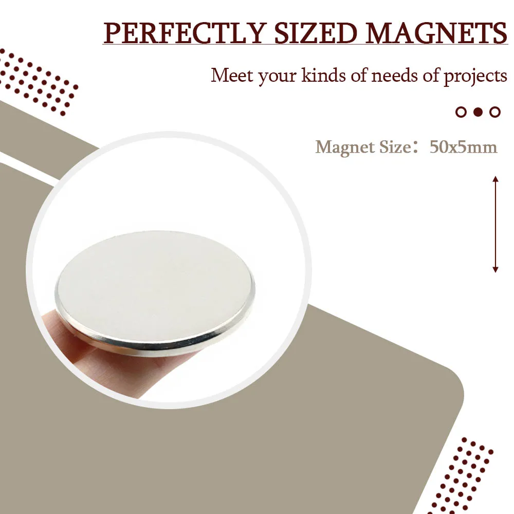 50mmx5mm Super Strong Round Neodymium Magnet Powerful Magnets N35 small Permanent Magnetic NdfeB Refrigerator Magnet 50x5