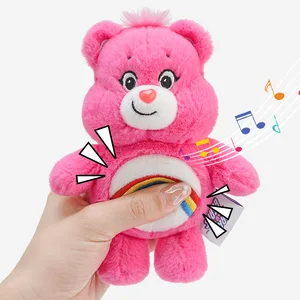 Plush vocal pendant keychain for school bag, authentic bear, small doll ornament, Christmas gifts and birthday for children, 15cm 8 Main Teddy Bear Sales - №1