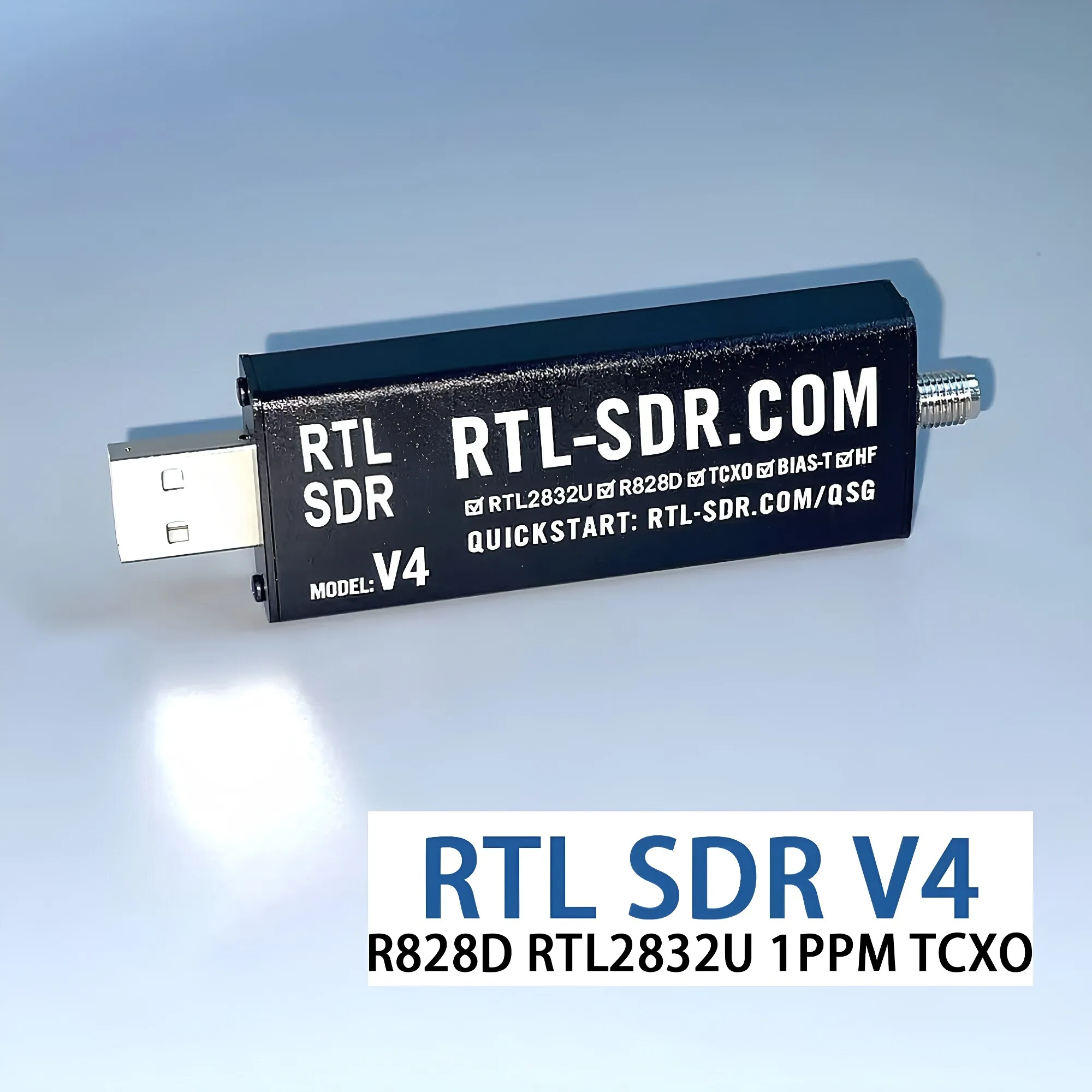 SDR V4 R828D RTL2832U 1PPM TCXO SMA RTL SDR V4 Software Defined Radio With Multipurpose Antenna
