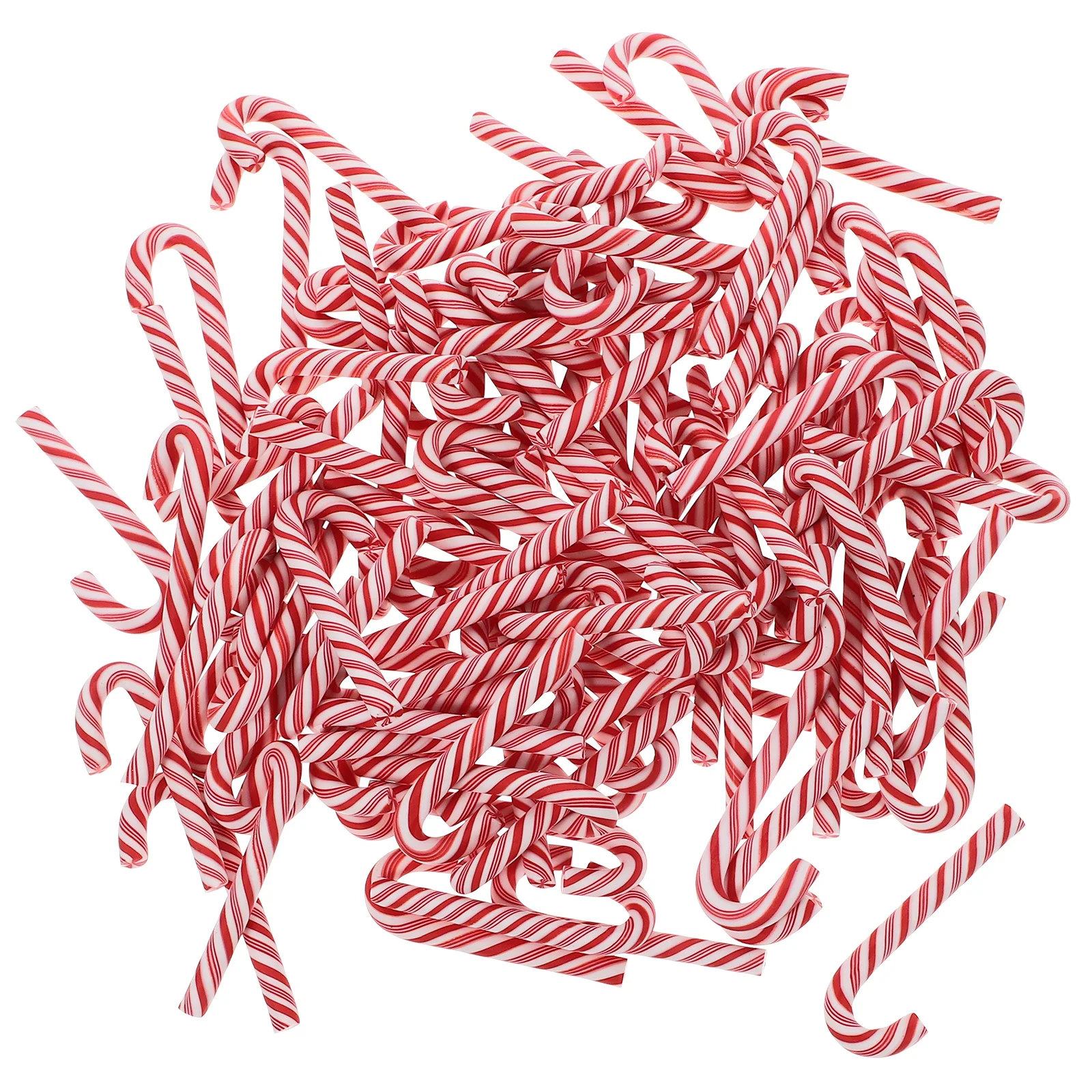 

100 Pcs Simulated Soft Clay Candy Small Cane DIY Charms Mini Peppermint Jewelry