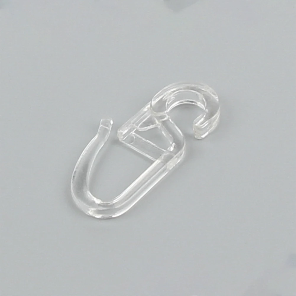 50pcs Curtain Folding Hooks Strong Tension Clip Ring Window Curtain Hanger Hooks White Plastic Curtain Hook Decorative Accessory
