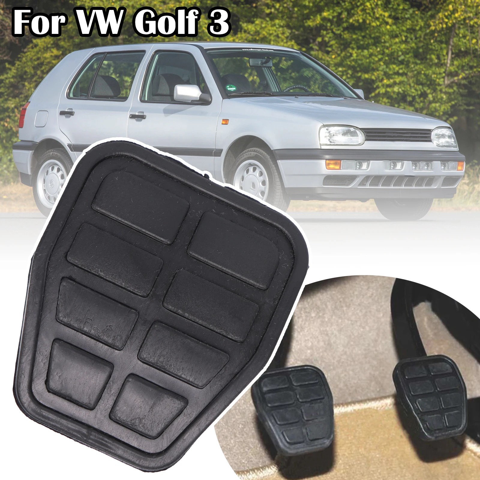 For VW Golf 3 MK3 1H MK2 Rubber Brake Clutch Foot Pedal Pad Covers 321721173 7213141 6X0721173A 1983 1984 - 1994 1995 1996 1997