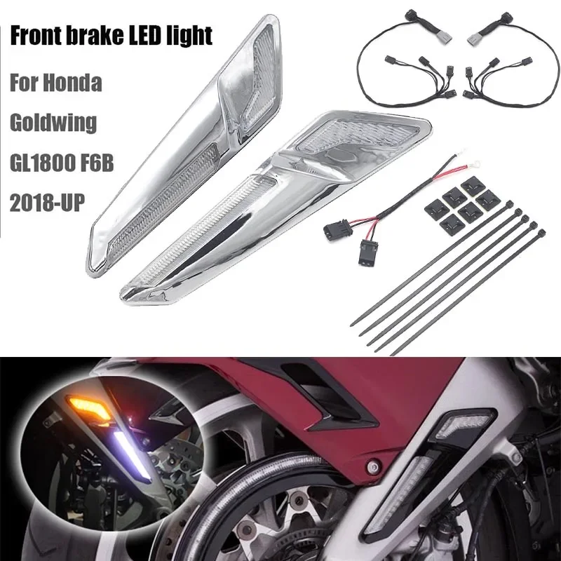 

For Honda Goldwing GL1800 F6B 2018-UP Motorcycle Front Brake Fork Mounted NAV LED Lights in Chrome or Black 2019 2020