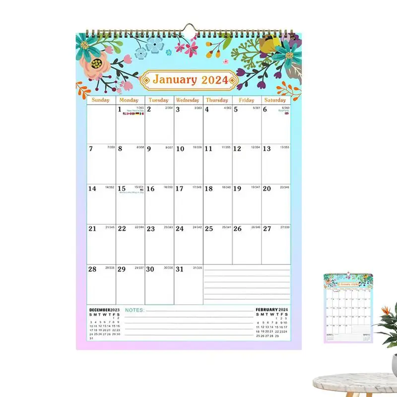 

Monthly Calendar 2024 Month To View Home Family Planner Organizing & Planning Calendar With Wire Binding Calendar Decorations