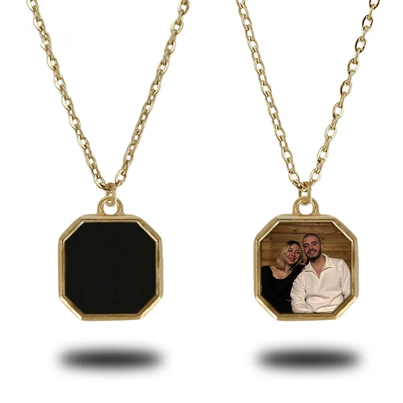 

DHQH Customized Photo Necklace Hidden Personalized Picture Hot Activation Magic Octagonal Necklace Christmas Commemorative Gift