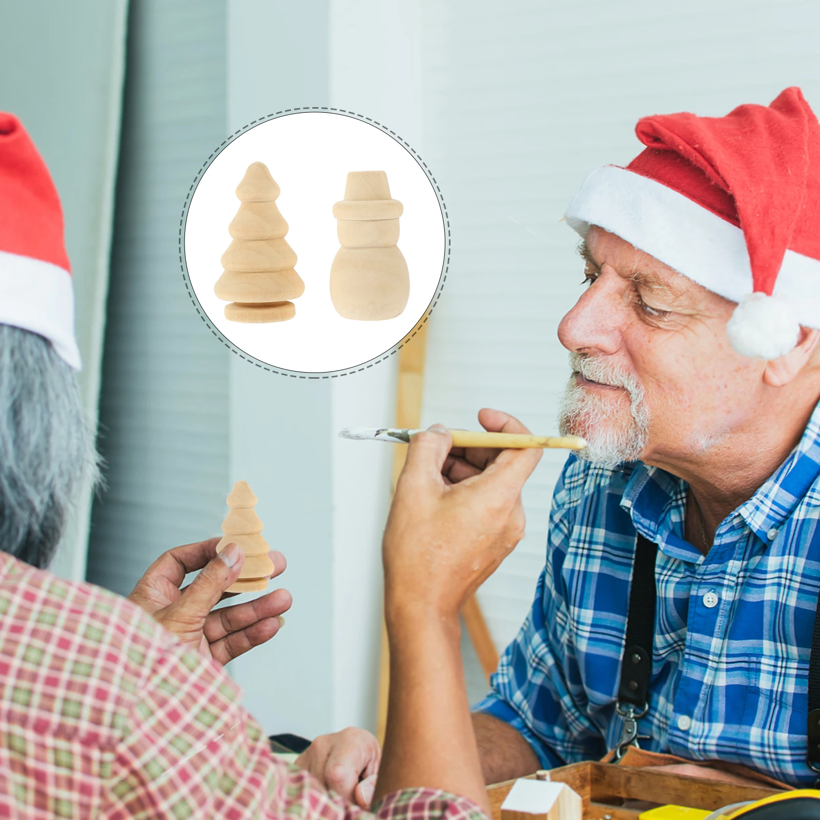 

20pcs Christmas naments Unfinished Wood Decor DIY Crafts Blank Wood Decorations for Holiday Party Table Settings