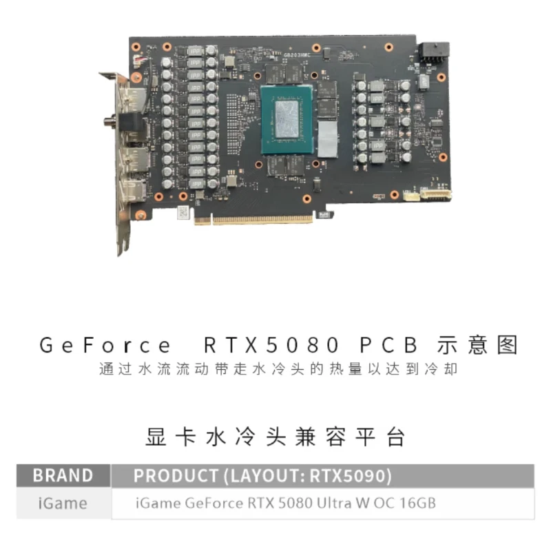 

Блок графического процессора Bykski для iGame GeForce RTX 5080 Ultra W OC 16 ГБ, кулер для воды видеокарты, радиатор охлаждения ПК, N-IG5080ULOC-X