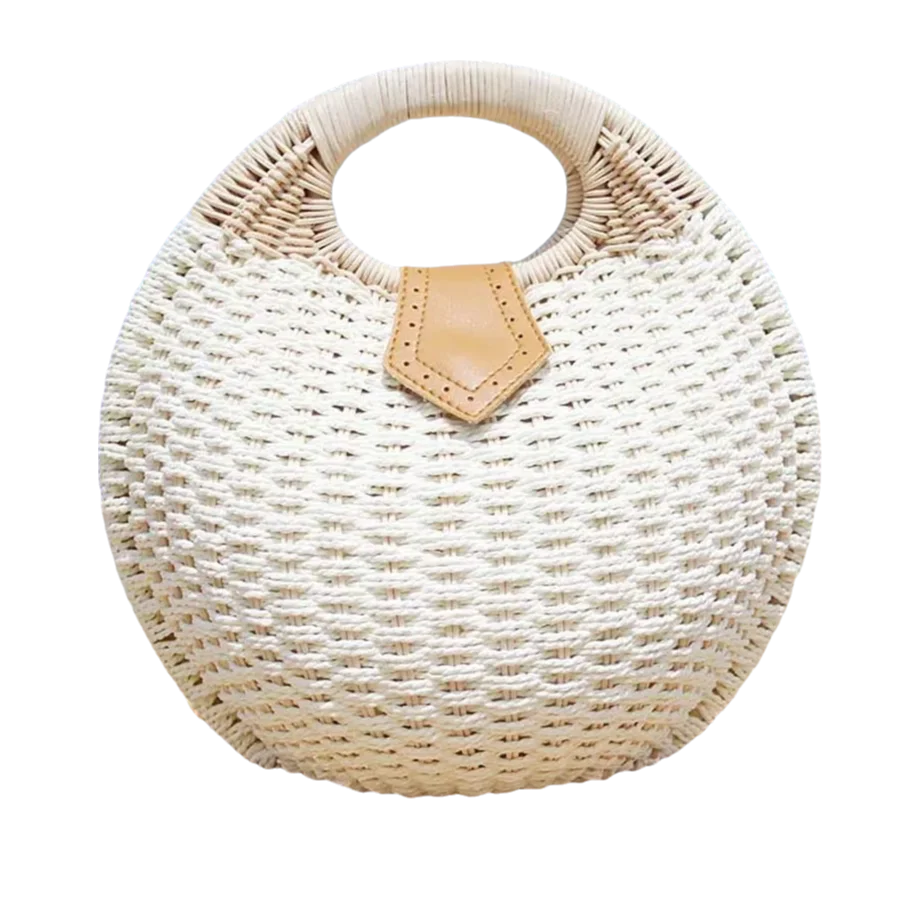 Elegant Rattan Weaved Bag Shell Shape New Summer Beach Bags Straw Tote Girl Lady Handbag Storage Basket Casual Leisure Hasp