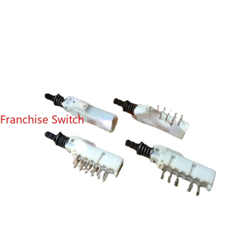 10PCS SPUN Series Key Switch Double Row 12 Pin Piano  With Lock  Self-locking Length 54MM Black