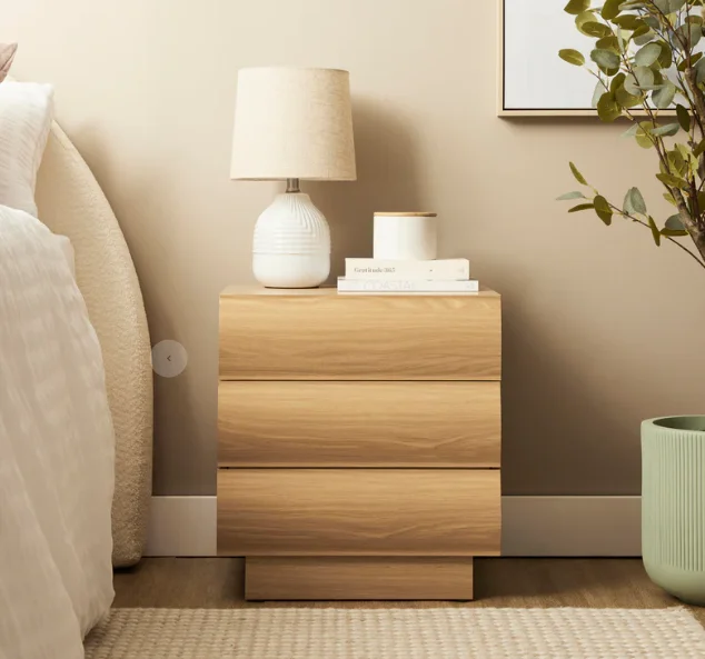 

PHOENIX HOME WAVE DOOR BEDSIDE TABLE WOODEN NIGHT STAND for BEDROOM