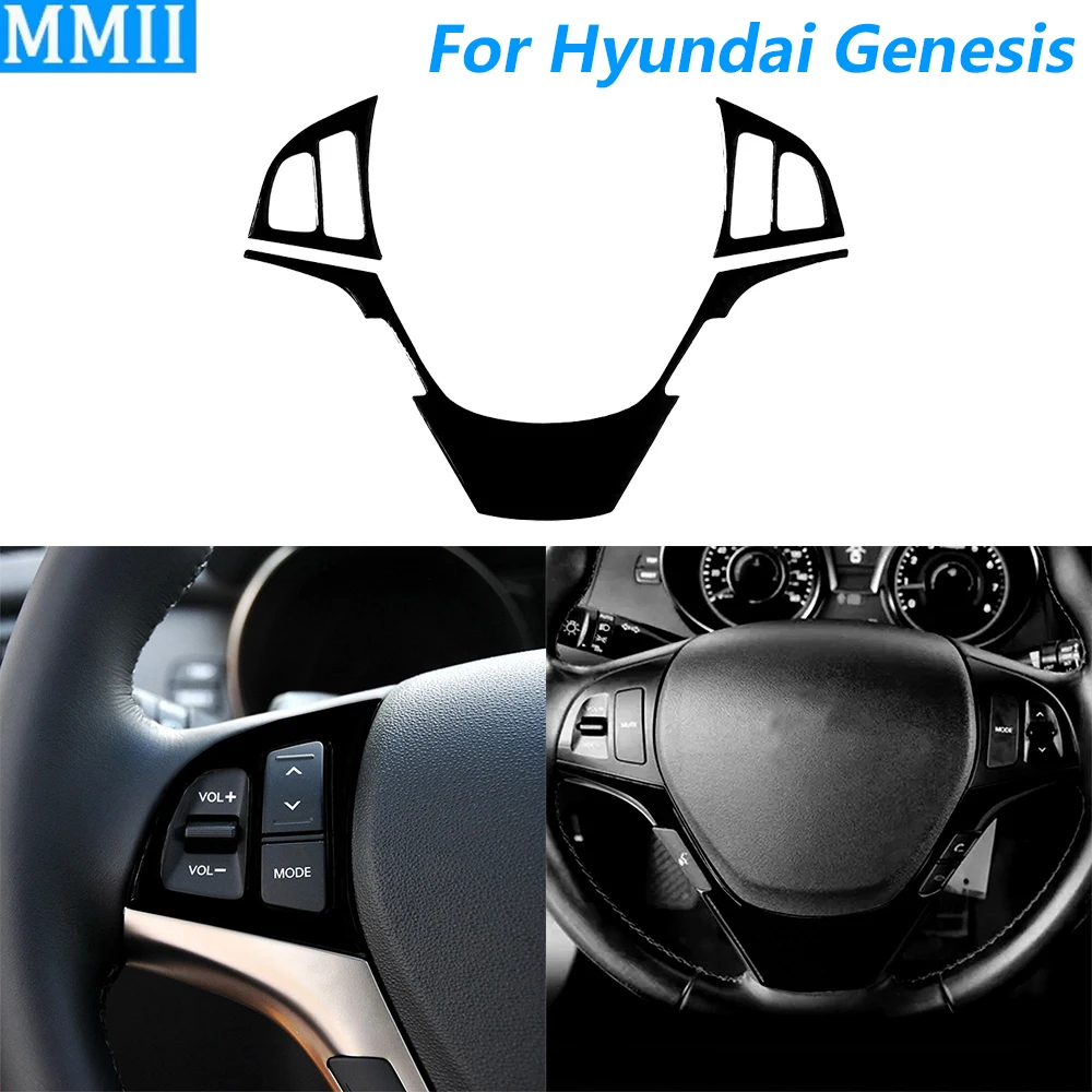 

Для Hyundai Genesis Coupe 2013-2016 Piano Black, кнопка на руль, подбородок, панель, набор накладок, автомобильные аксессуары, внутренняя наклейка