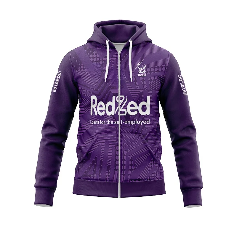 Zip Hoodie 2024 Training T-shirt - Melbourne Storm - Purple - Adult - O'Neal