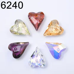(1 piece) 6240 Wild Heart Pendant Loose Beads Rhinestone for DIY Jewelry Making Genuine Crystals from Austria