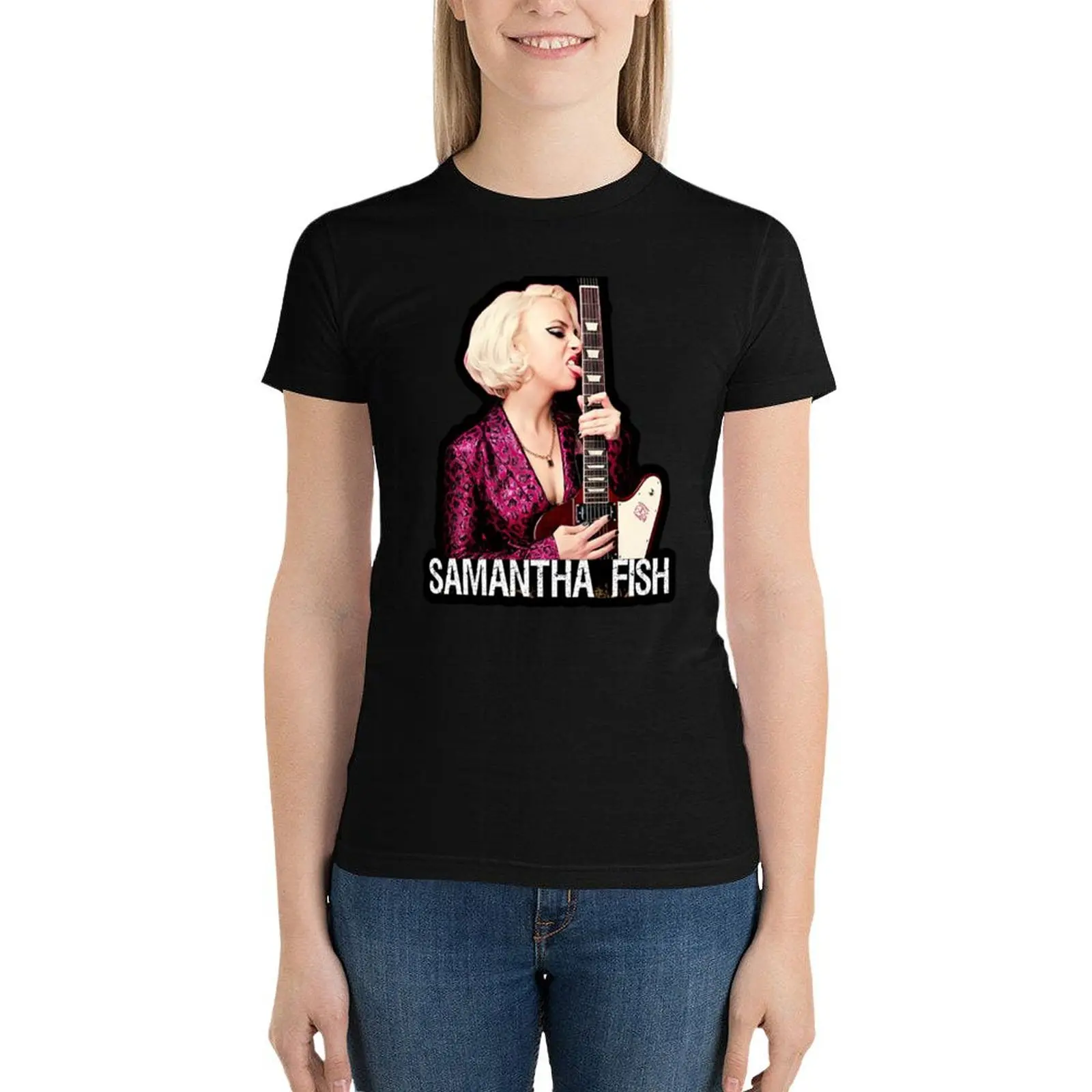 

SAMANTHA FISH MUSIC ARTWORK T-Shirt Aesthetic clothing oversized animal print shirt for girls Woman fashion