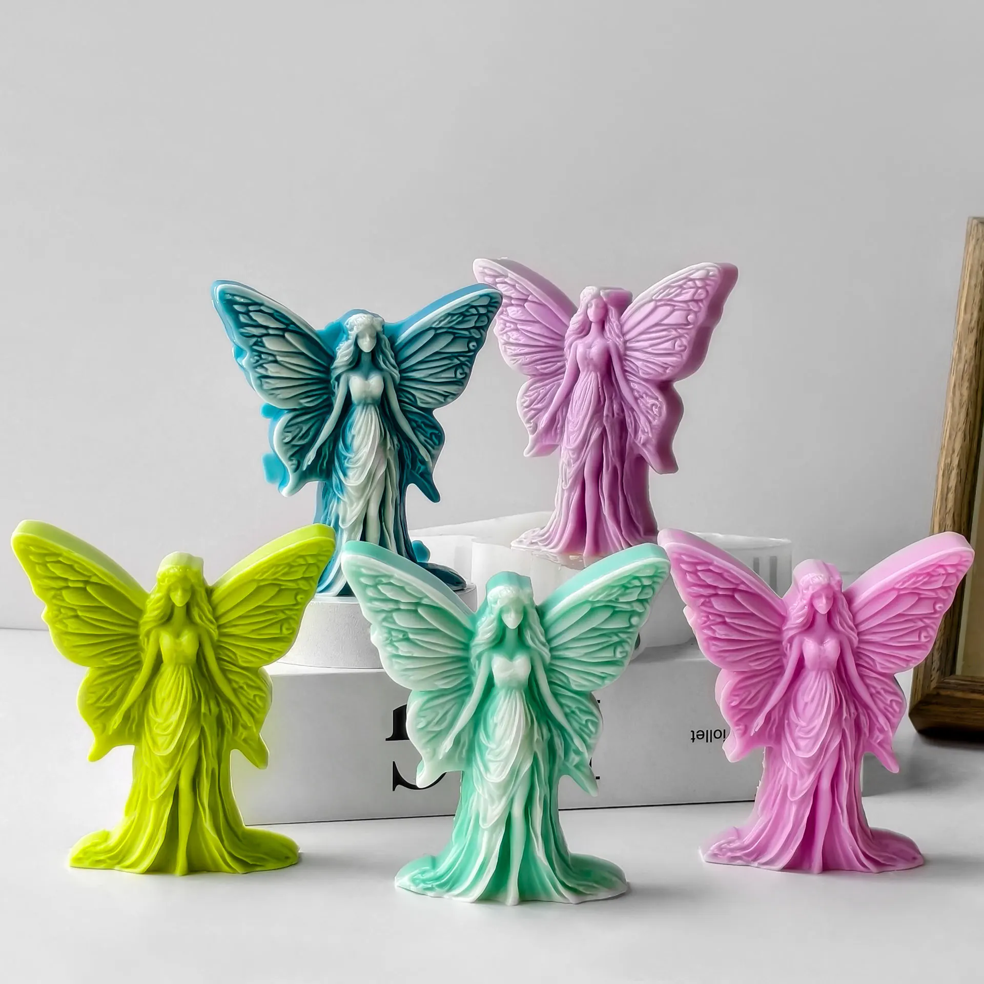 Butterfly Scented Candle Silicone Mold DIY Butterfly Flower Fairy Gypsum Resin Ornament Molds Handmade Soap Making
