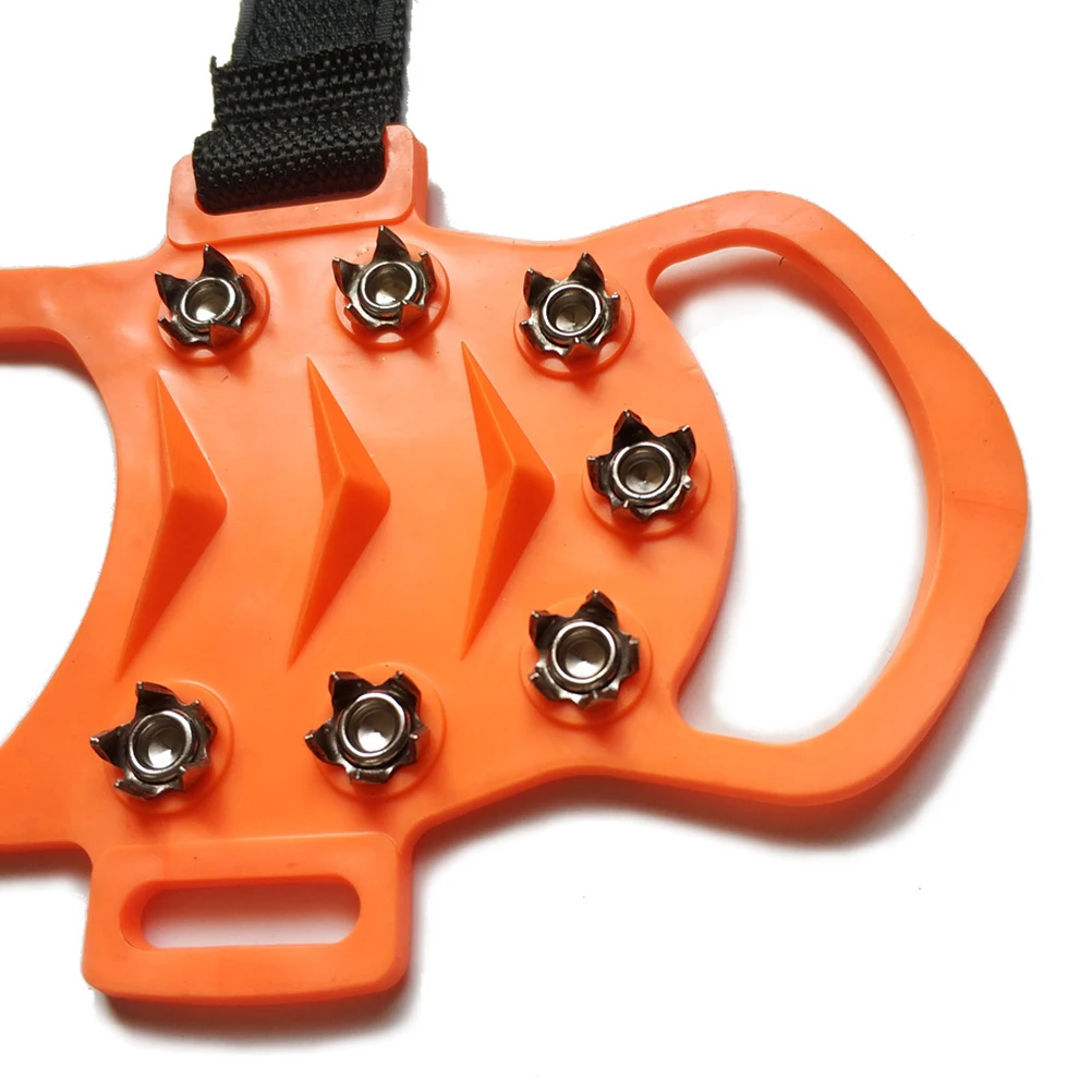 

Shoe Cover Shoes Crampons Hiking Non-Slip Spikes Foot Cleats Grips Orange Travel