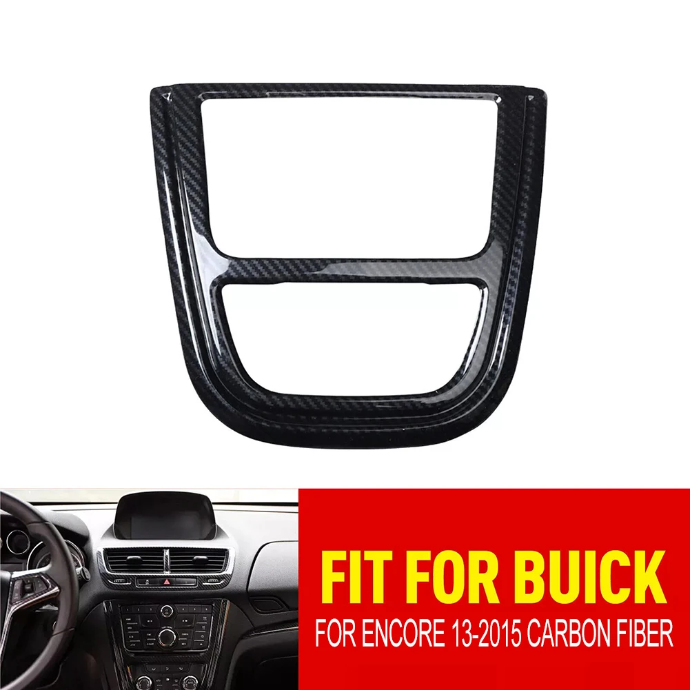 Carbon Fiber Console CD Button Frame Control Panel Cover For Buick For Encore 2013 2014 2015 CD Button Frame