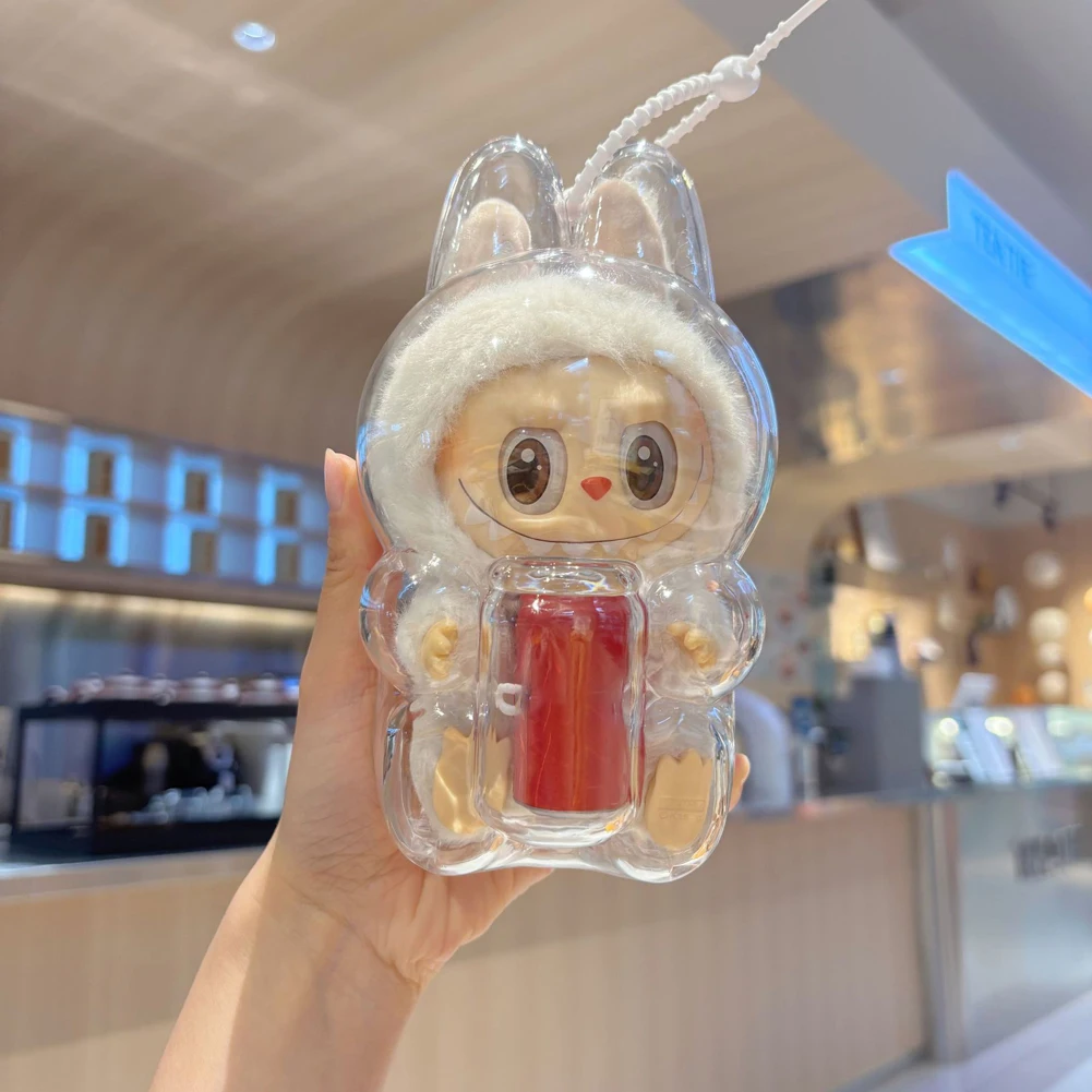 

Transparent Protective Case Cute Elf Plushie Display Cover Plastic for Labubu Monster Toy