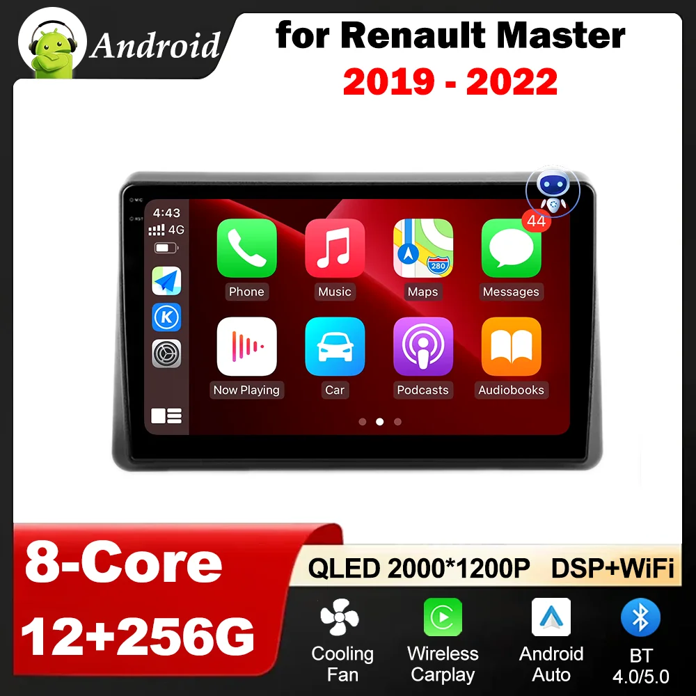 

for Renault Master 2019 - 2022 GPS 10.1 inch Android Intelligent System Carplay WiFi DSP Stereo QLED IPS Screen Auto Accessories