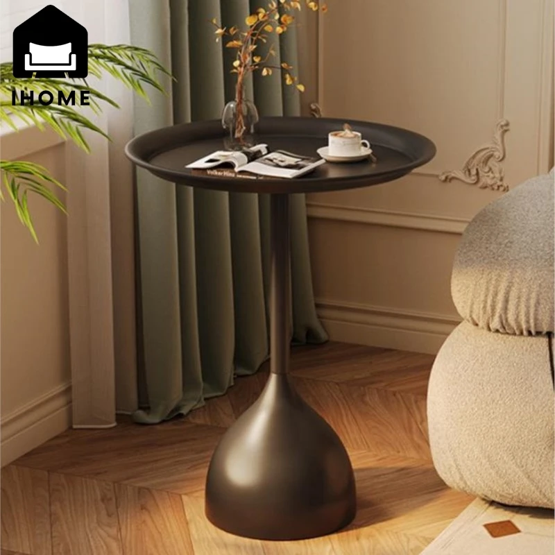 IHOME American Retro Living Room Side Table Simple Style High Foot Side Table Sofa Side Cabinet Light Luxury Small Coffee Table