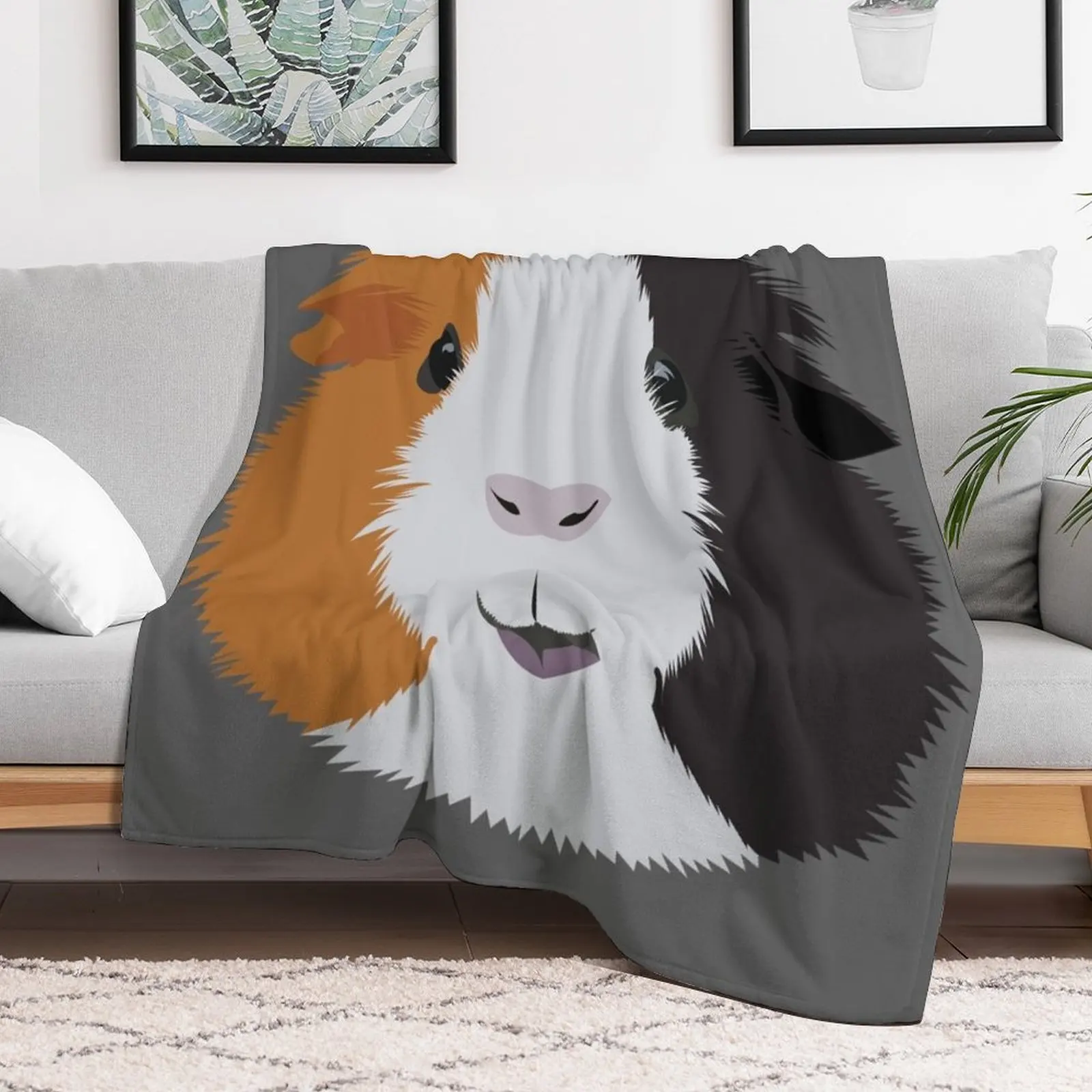 

Orange, White, and Black Guinea Pig Throw Blanket Polar Kid'S Soft heavy to sleep Blankets