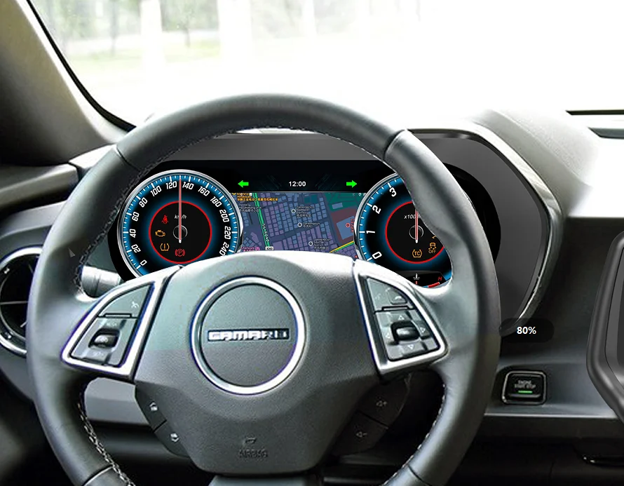 Car Digital Cluster Dashboard For Chevrolet Camaro 2015-2023 LCD Instrument Panel Carplay Head Unit Meter Screen SpeedometerFuel