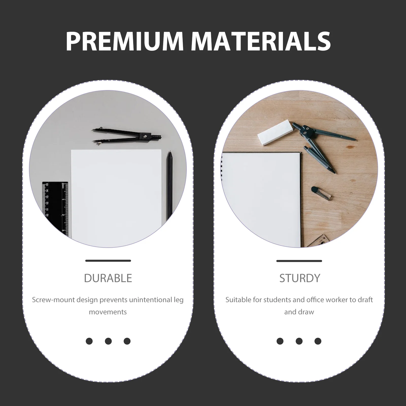 Precision Metal Compass Pencil Holder Shiny Coating Screw Mount Math Students Office Workers Drawing Tools Drafting