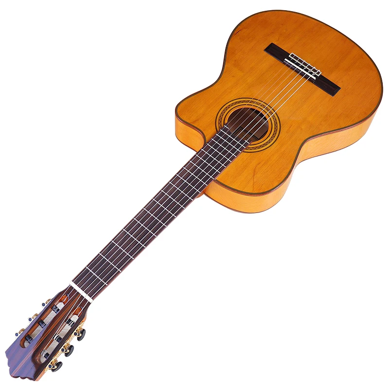 

Solid Spruce Top 39 inch Classic Guitar 6 Strings High Gloss Yellow Thin Body Cuway design Good Handicraft