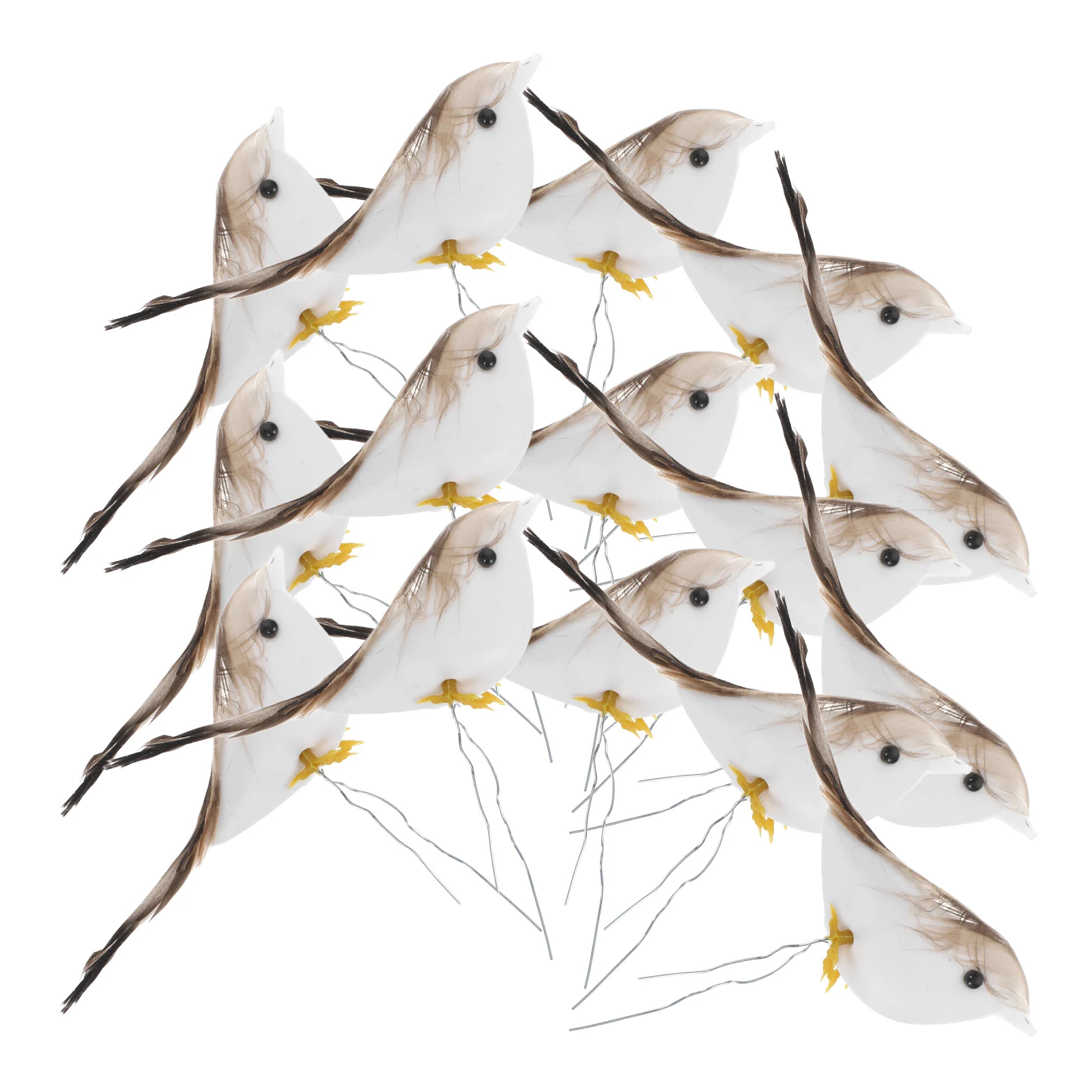 

24 Pcs Artificial Simulation Birds Decoration Lifelike Foam Craft Miniature Garden Statues for Home Wedding