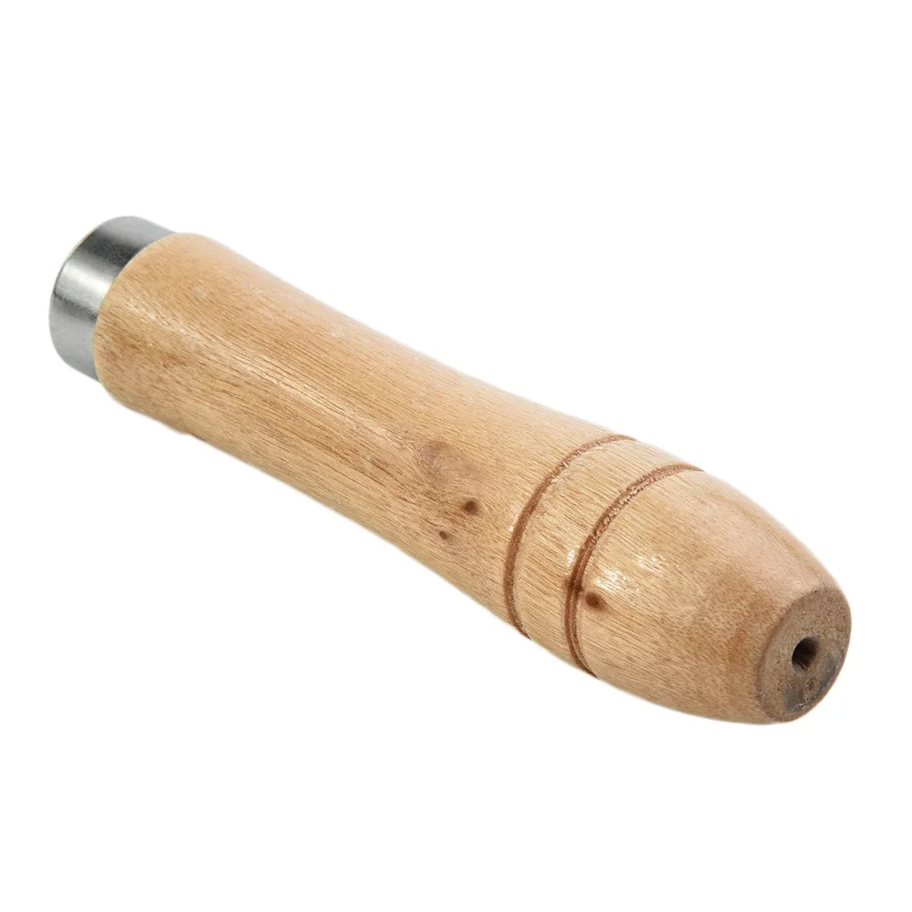 4pcs Wooden File Handle Replacement With Strong Metal Collar For Metal File Wood Rasp Screwdriver Hand Drill Craft Tool Set