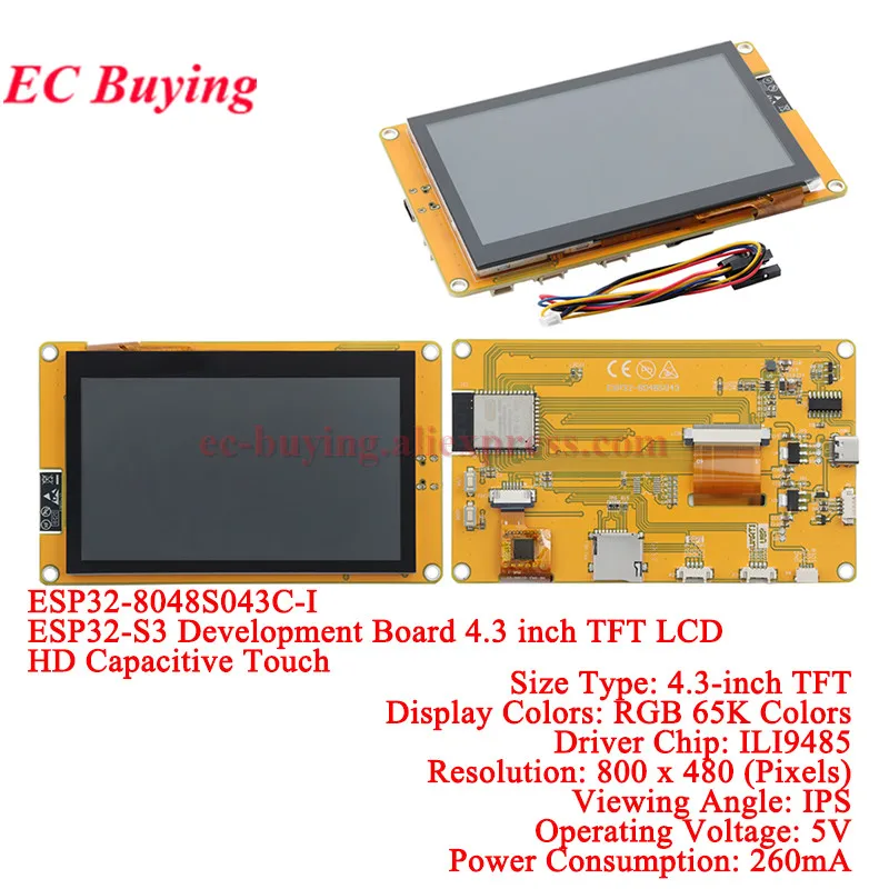 ESP32 S3 für Arduino LVGL WiFi Ble Entwicklungsboard 2,4 2,8 3,2 3,5 4,3 5 7,0 Zoll 240*320 Display-Bildschirm LCD TFT Modul