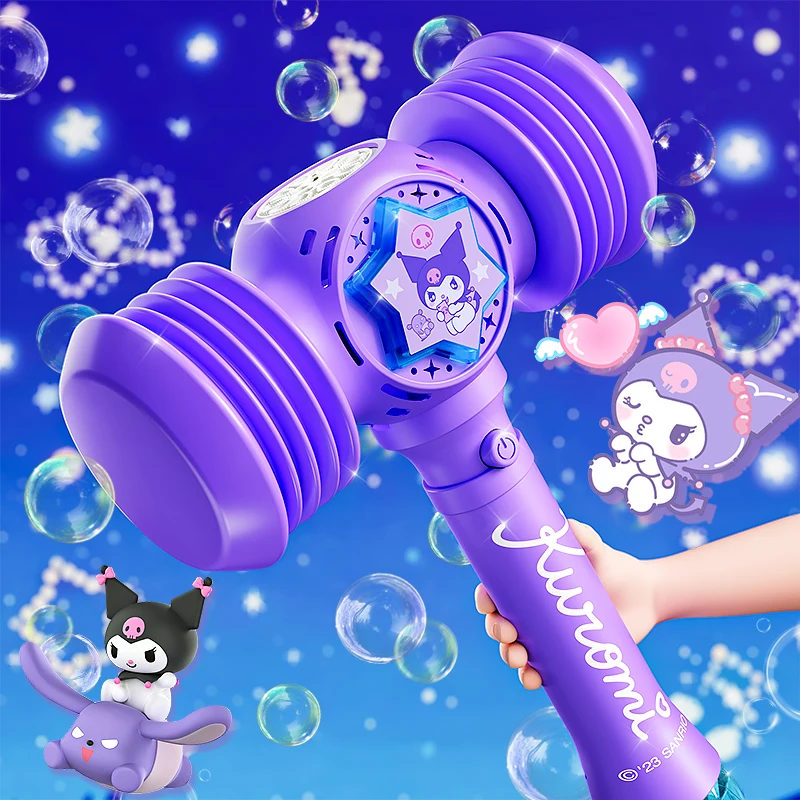 

Summer New Sanrio Bubble Machine Kuromi Little Purple Hammer Electric Children'S Handheld Bubble Machine Girl Toy Gift