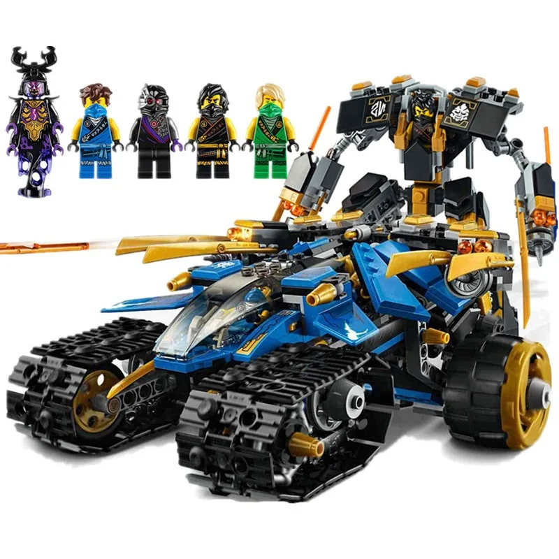 MOC NINJA Serie Bausteine Drachen-Mecha-Kloster-Auto-Set Spielzeug für Geburtstags- und Weihnachtsgeschenke