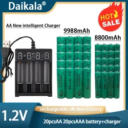 1.2V AA+AAA NI MH Rechargeable AA Battery AAA Alkaline 9988-8800mah for Flashlights, Toys, Clocks, MP3 Players, and USBChargers