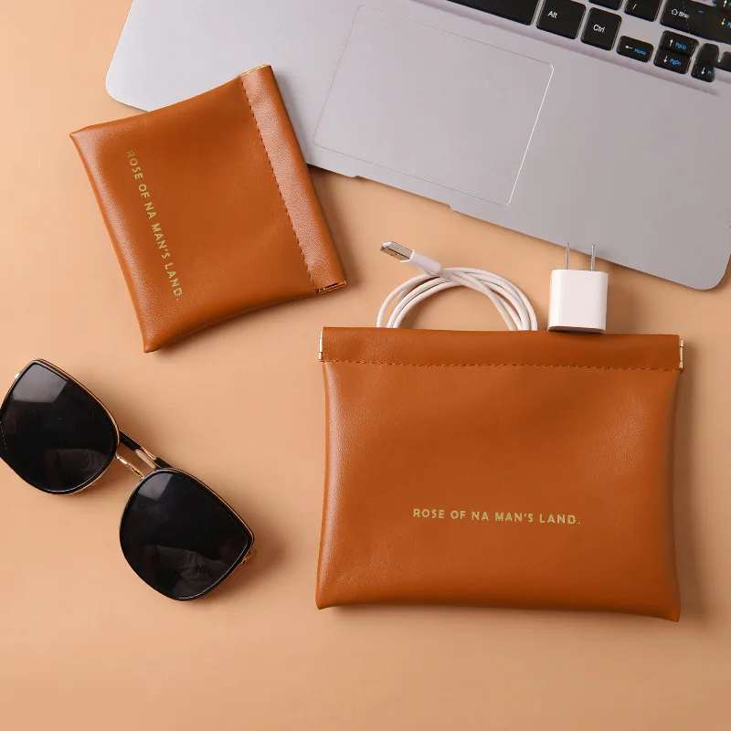 

Fashion Simple Lipstick Makeup Bag Mini PU Jewelry Handbag Travel Portable Storage Bag for Women Girls