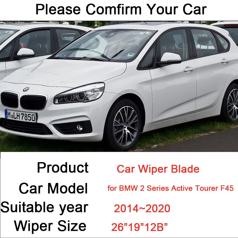 Car Wiper Blades Set Kit for BMW 2 Series Active Tourer F45 2014~2020 2018 Front and Rear Windshield Wipers Auto Accessories