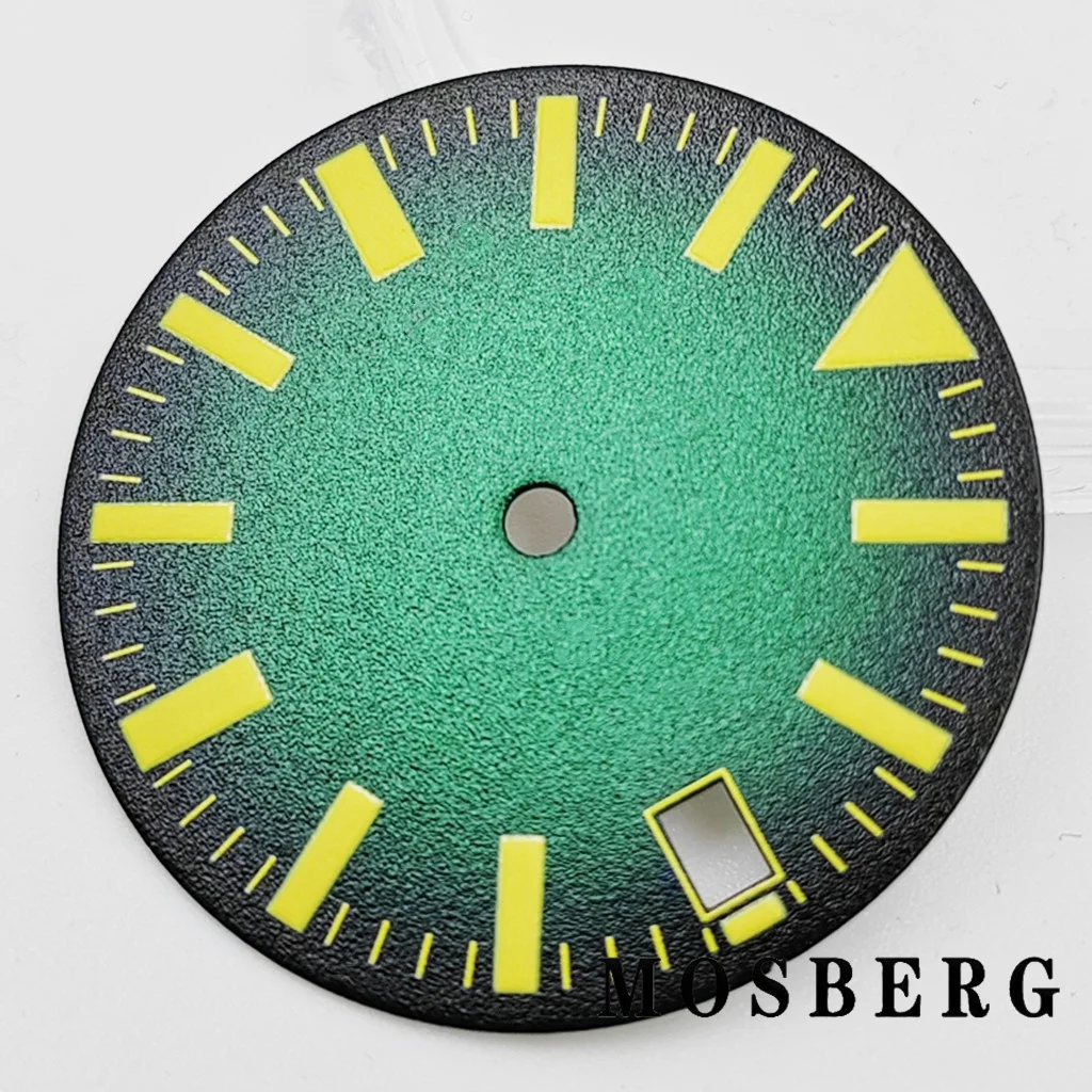 قرص ساعة 28.5 ملم لـ NH35 NH35A مع نافذة التاريخ وجوه ساعة مضيئة تناسب الساعة 3.0 3.8 حركة أوتوماتيكية