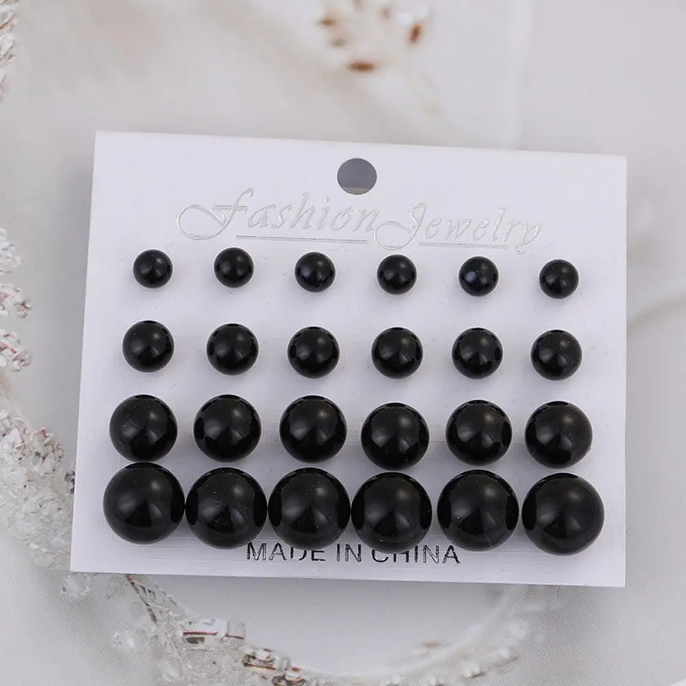 

Gift Niche Design Retro Fashion Jewelry Trendy Girl Stud Earrings Set Ear Studs Imitation Pearl Earrings Korean Style Earrings