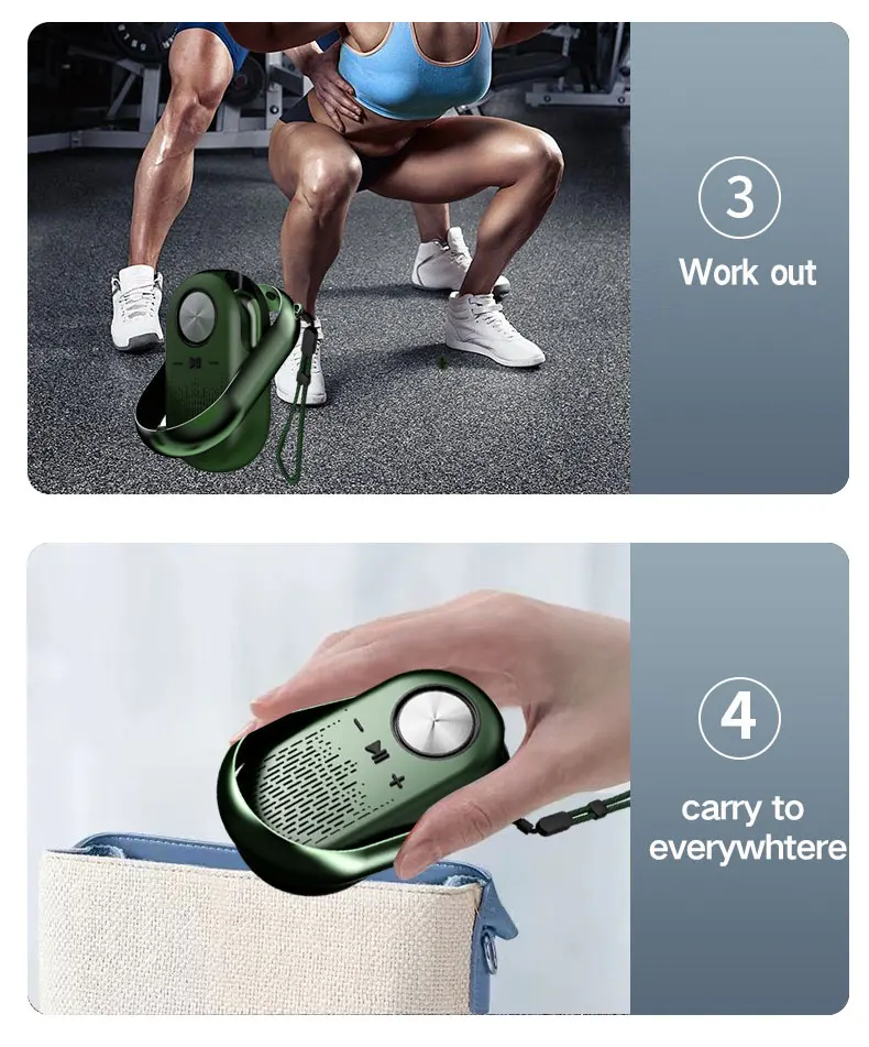 Outdoor Portable Mini Speaker BT Wireless Magnetics Headphones 2 in 1, HF02 TWS Earphones and Stereo Hifi Speakers 2 in 1