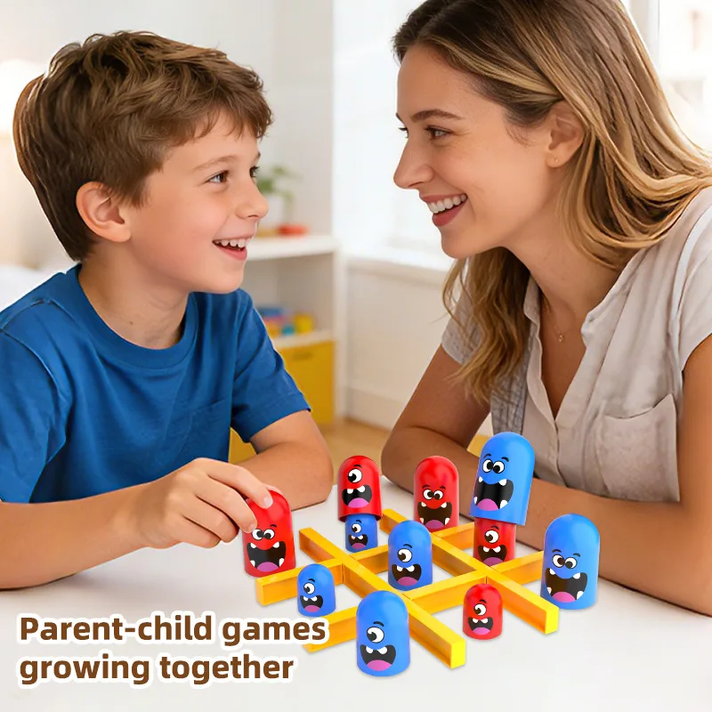 Funny Table Board Game - Interactive Multiplayer Tic Tac Toe for Parties Intellectual Small Eating Big Chess Toy for Kids & Adul