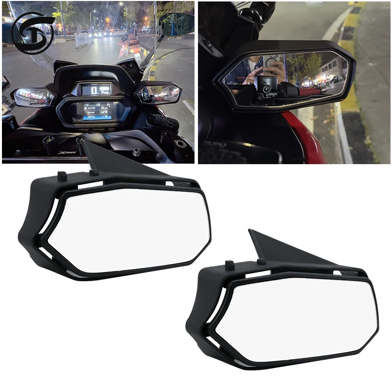 Motorcycle Accessories for Yamaha XMAX300 X-MAX300 2023 Modified Front Moving Rearview Mirror Large Field View  Reflector