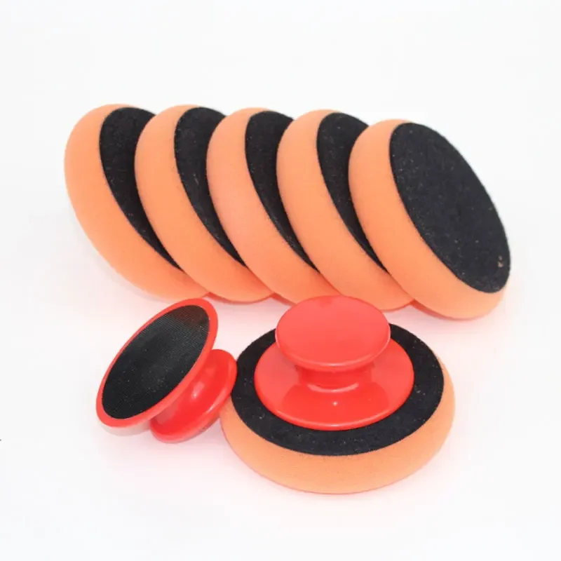 1/5PCS Car Wax Applicator Pads Set with Red Handle Soft Sponge Applicators Foam Wax Pad for Polishing and Cleaning Cars