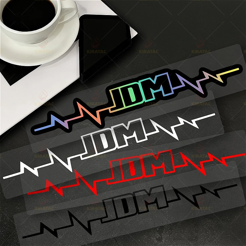 

2D Flat JDM ECG Heartbeat Vinyl Sticker, Waterproof Durable Decal for Motorcycle Helmets & Cars
