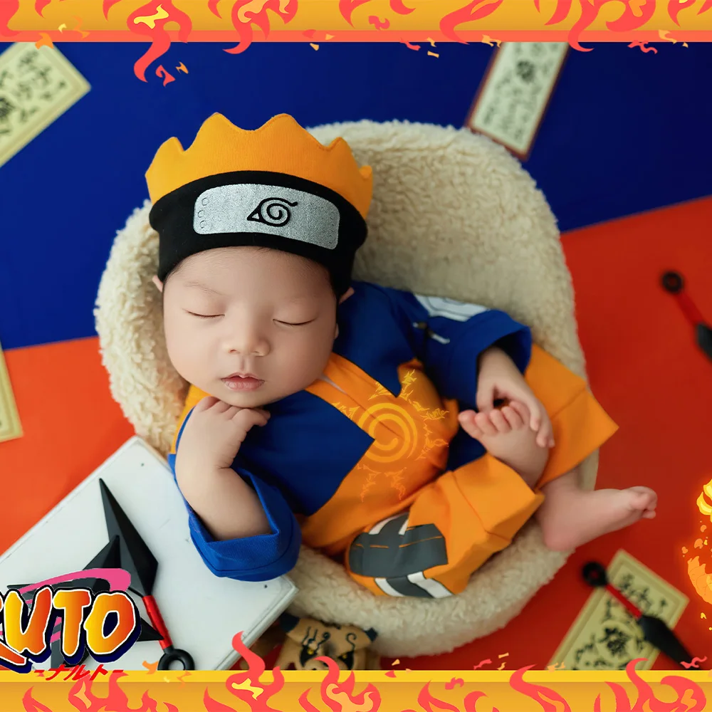 Baby Boy Newborn Photoshoot Outfits Jumpsuit Hairband 2pcs/Set Cartoon Cosplay Clothes Studio Infant Photo Costume Shooting Prop