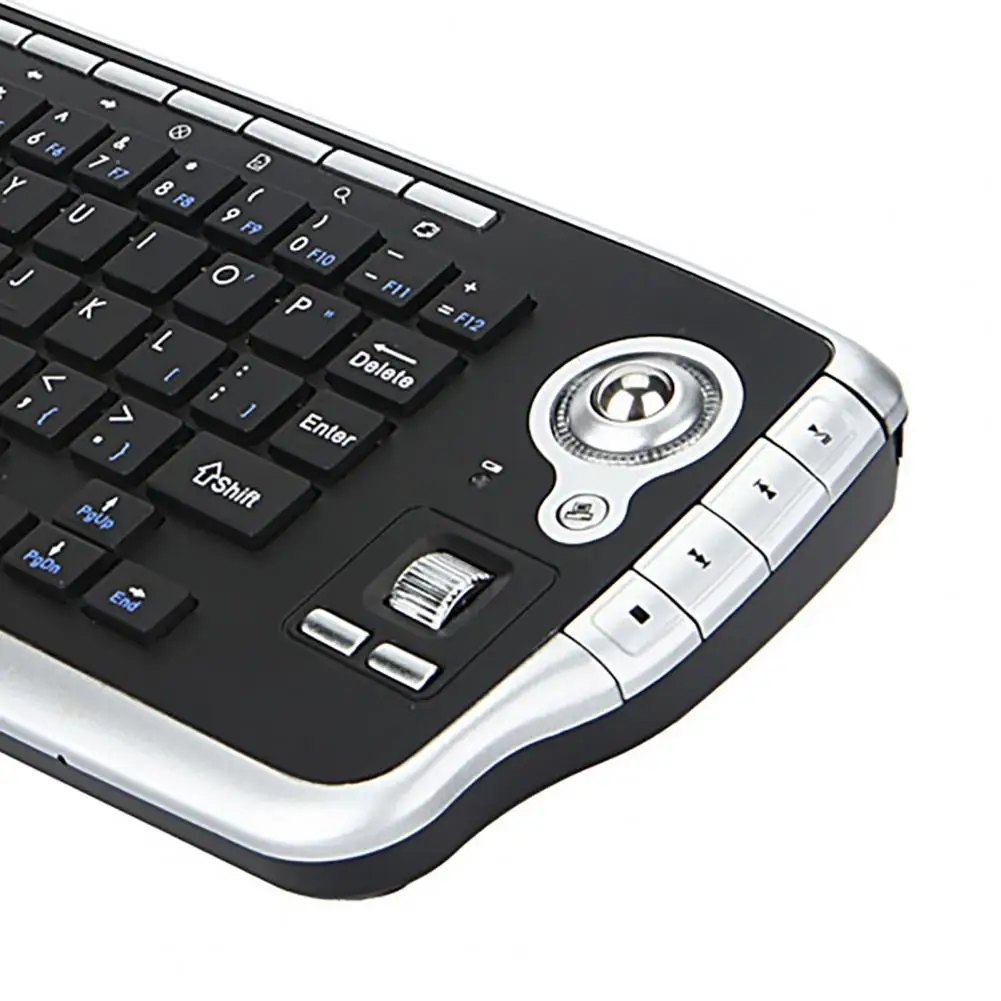 Wireless Keyboard Ergonomic Backlight Function 78 Keys 2.4G Mini Keyboard with Trackball Mouse Scroll Wheel for Notebook