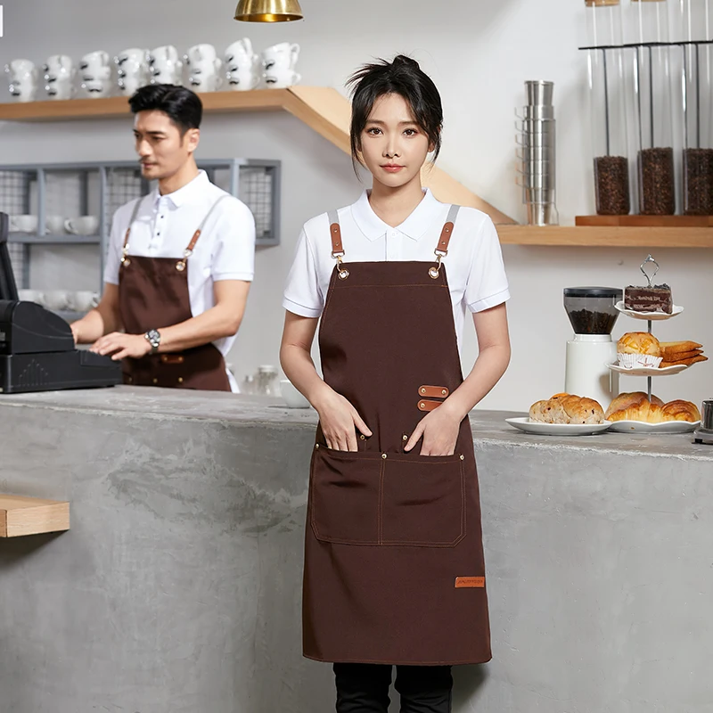 Household Kitchen Cooking Apron Waterproof Men Women Adult  Coffee Overalls Apron Kitchen Cook Waiter in The Restaurant