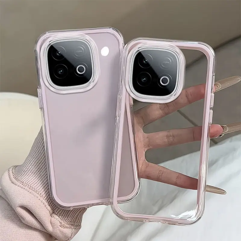 Para VIVO IQOO Z10 Turbo Plus Funda marco transparente 2 en 1 Agujero grande carcasa suave cubierta anticaída para IQOO Z10 Turbo Pro Funda