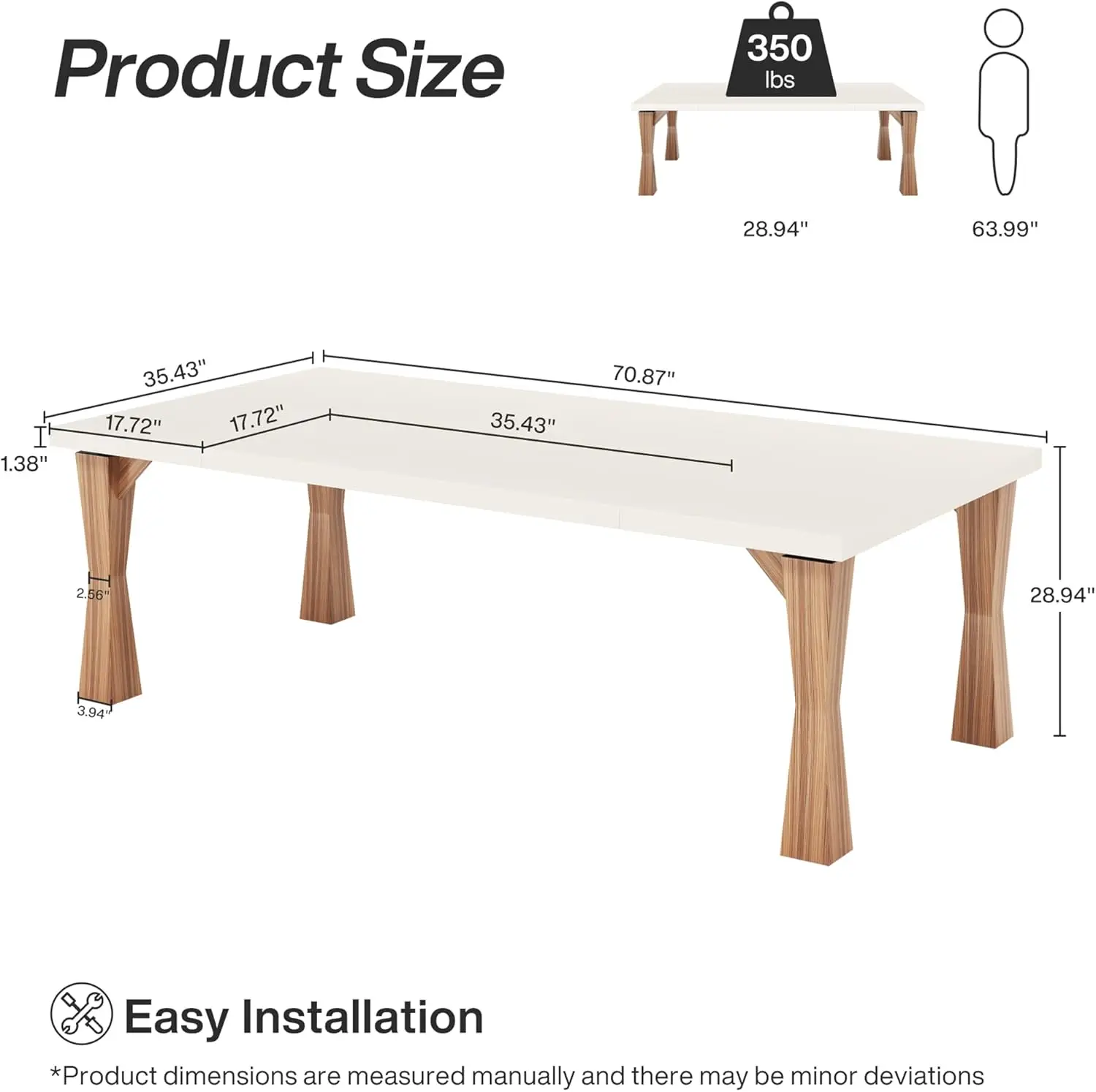 Tribesigns Moderne Eettafel Voor 6-8 Personen, 70.87 