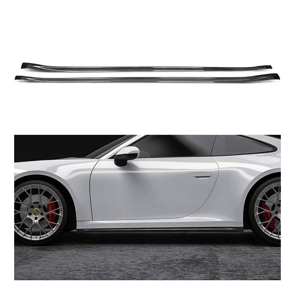 ปรับเปลี่ยน Luxury Prepreg แห้งคาร์บอนไฟเบอร์ Body Kit ด้านข้างกระโปรงสําหรับ Porsche 911 992 Carrera 4 S 4S