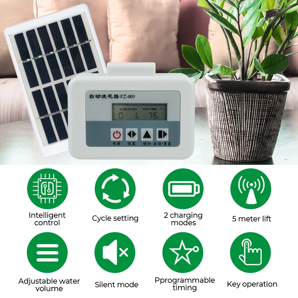 Urządzenie do podlewania energii słonecznej Inteligentne zraszanie kroplowe w doniczkach Kroplownik ogrodowy Automatyczna pompa wodna Timer System